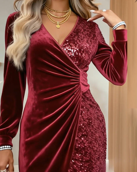 The Afterparty Sequin Wrap Mini – image 7