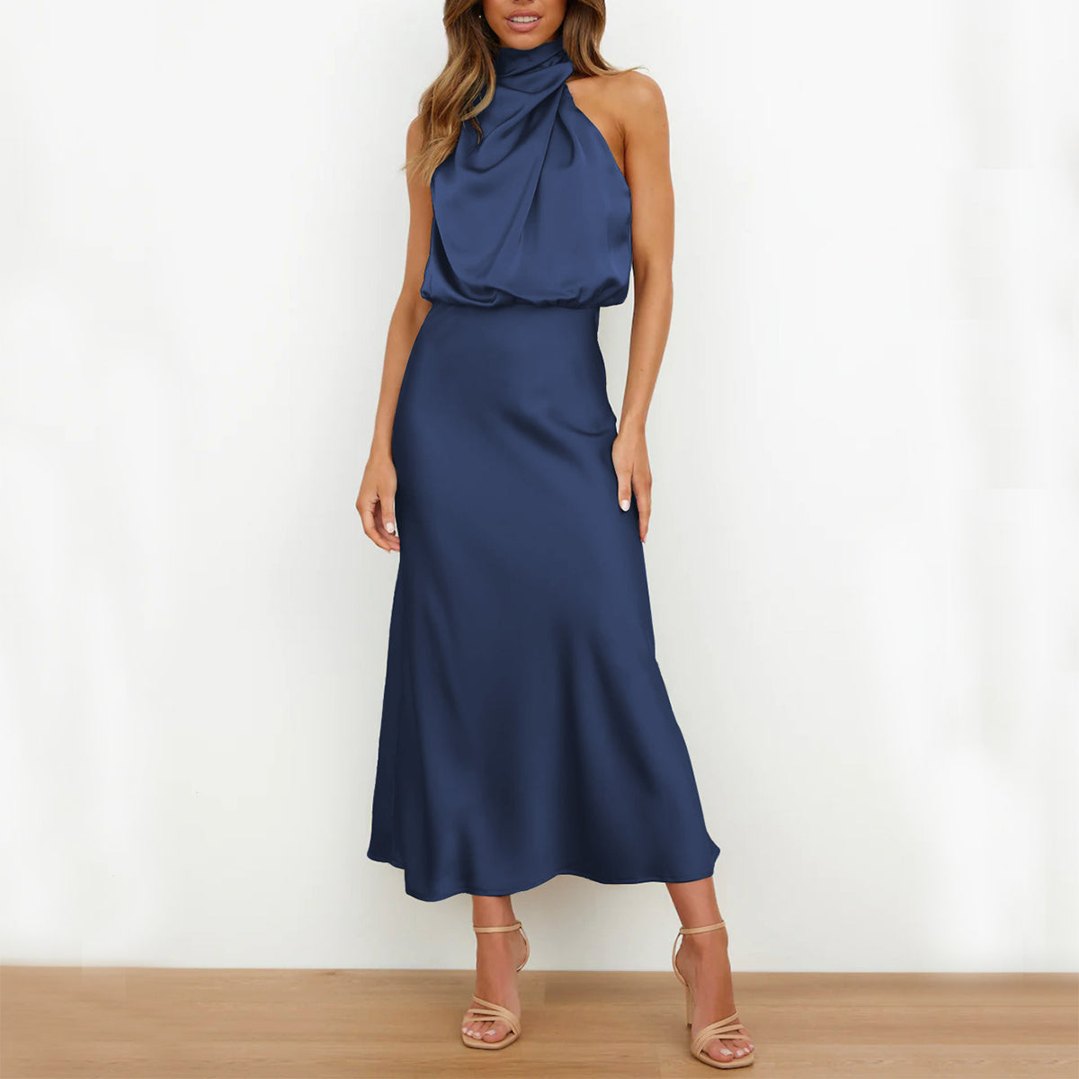 The Velvet Hour Satin High-Neck Midi – image 4