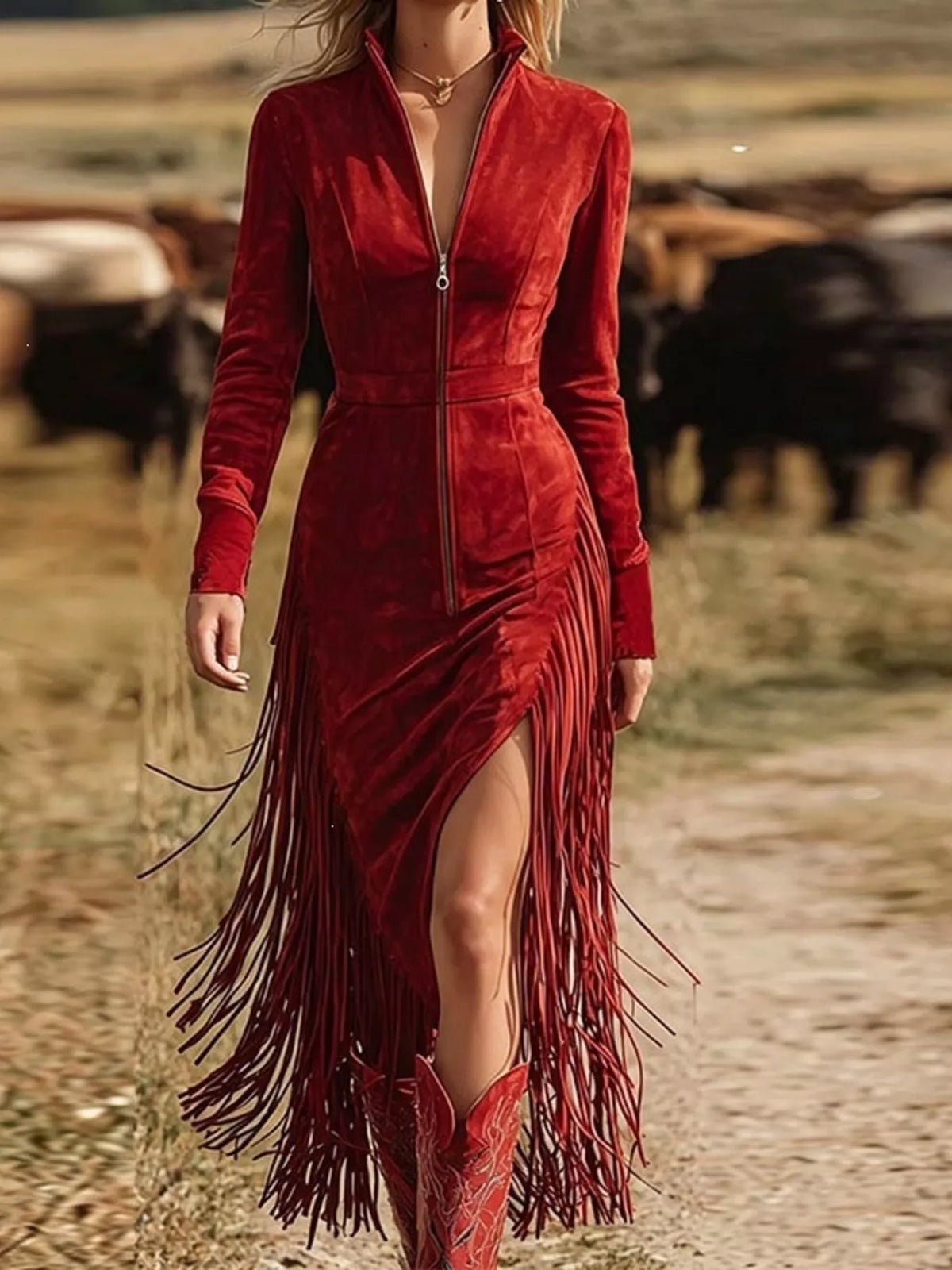 The Fringe Zip-Front Midi – image 1