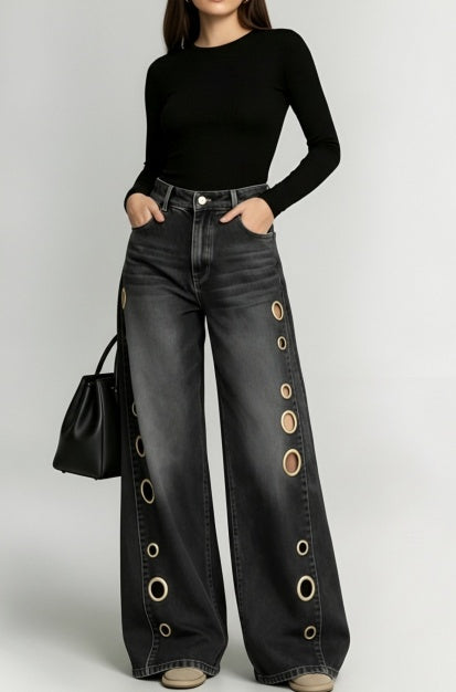 The Grommet Wide-Leg Washed Jean