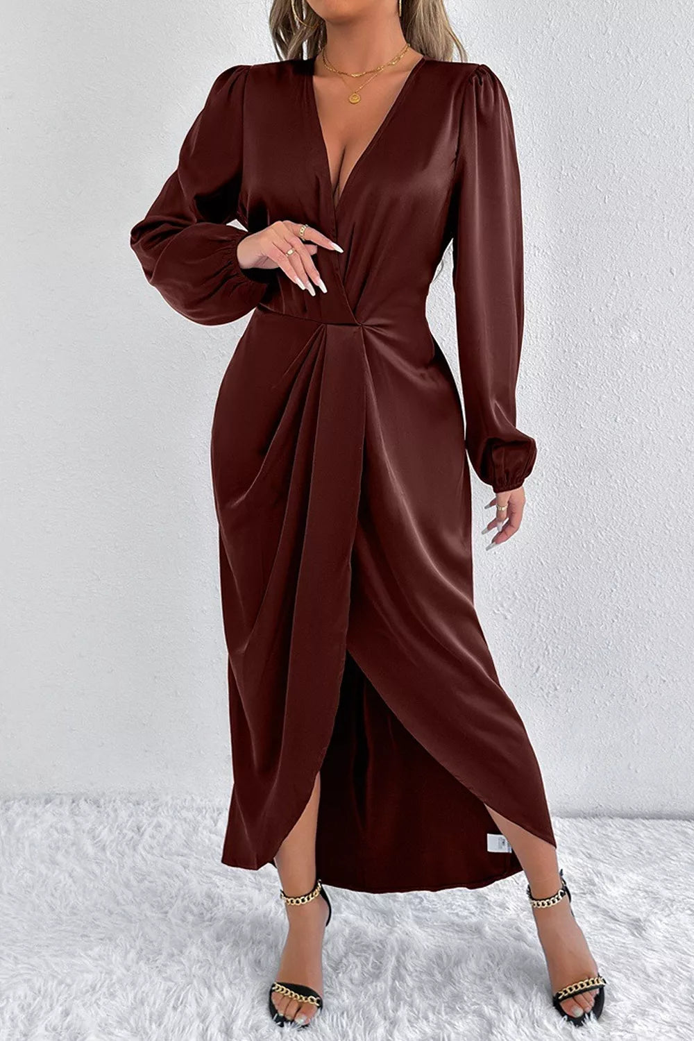 The Satin Balloon-Sleeve Midi – image 22