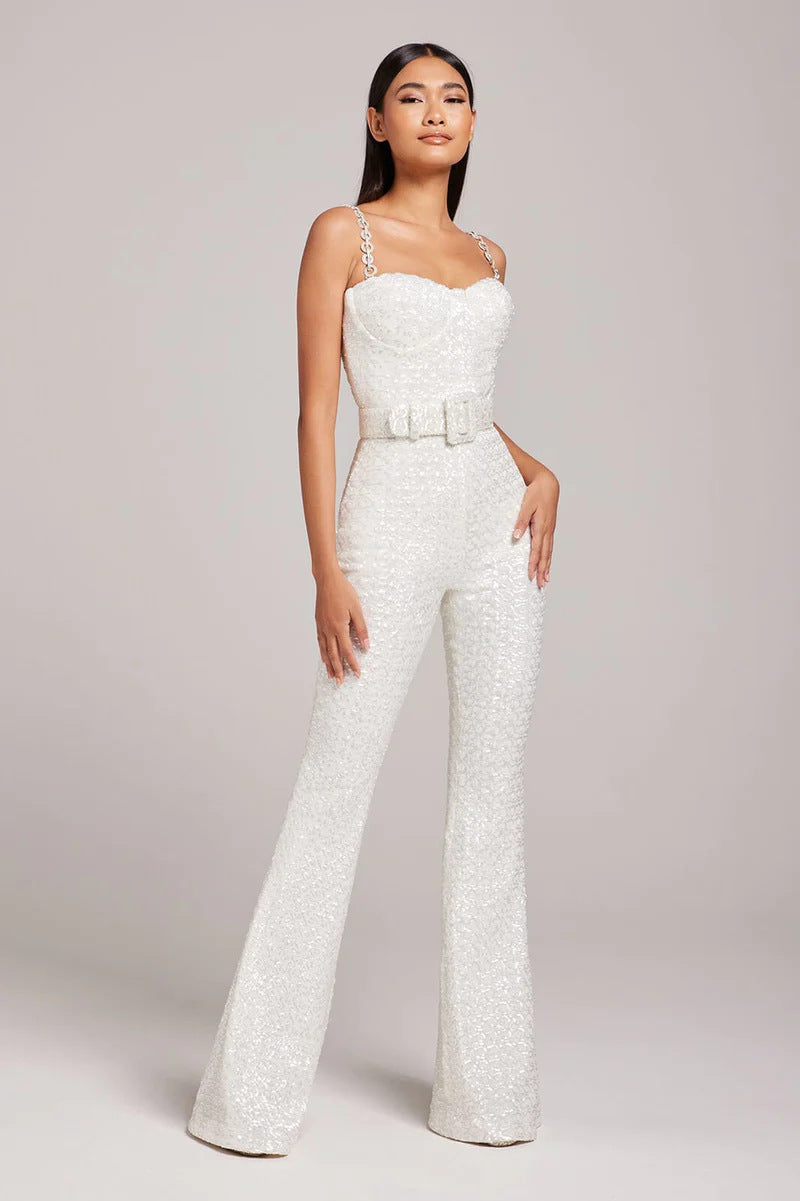 The Starlight Strapless Sequin Jumpsuit – image 7