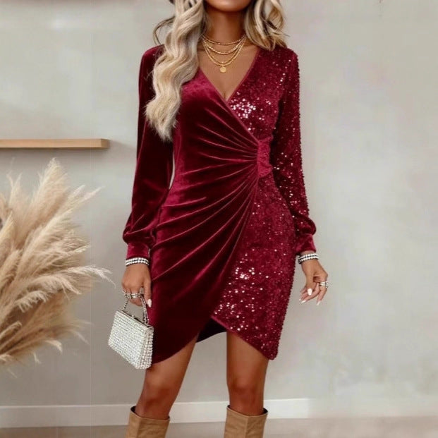 The Afterparty Sequin Wrap Mini – image 2