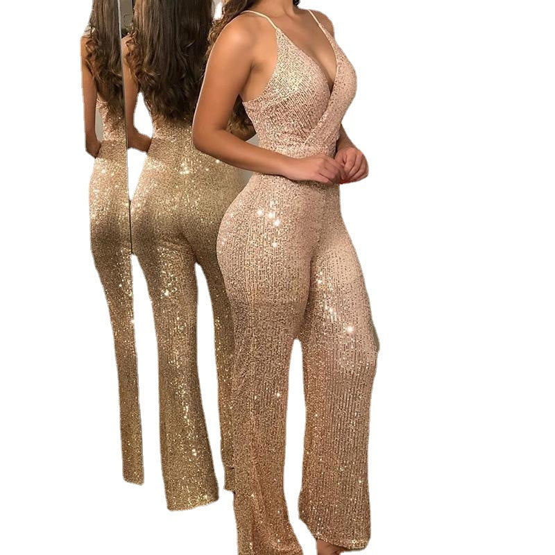 The Champagne Sequin Wide-Leg Jumpsuit – image 2