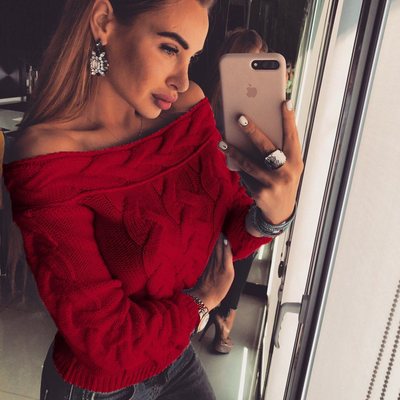 The Twist-Front Off-Shoulder Sweater