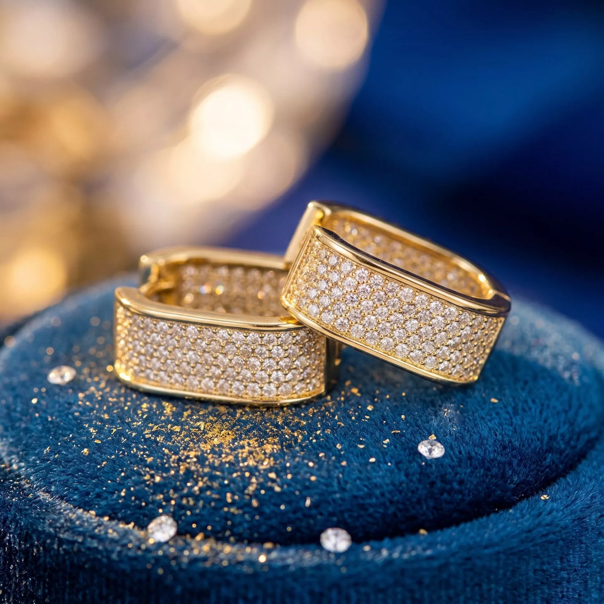 The Pavé Square Hoops – image 1
