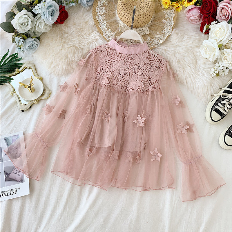 The Lumière Lace Lantern-Sleeve Top – image 12