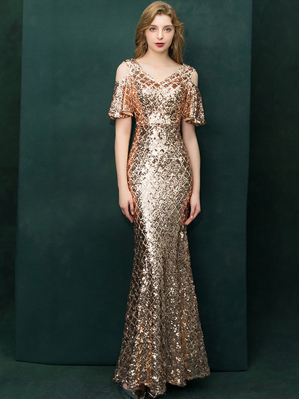 The Golden Hour Sequin Mermaid Gown