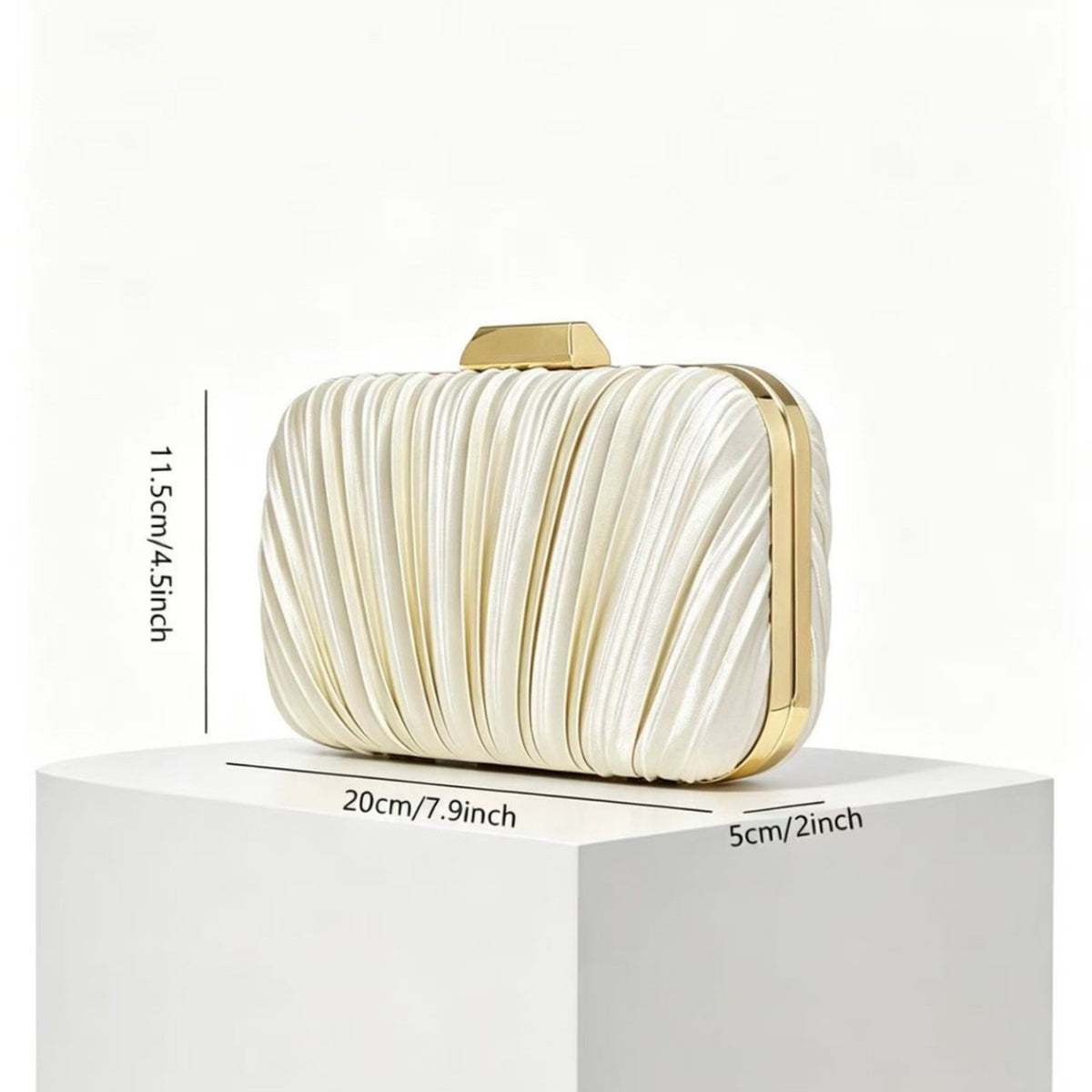 The Pleated Satin Evening Clutch – image 3