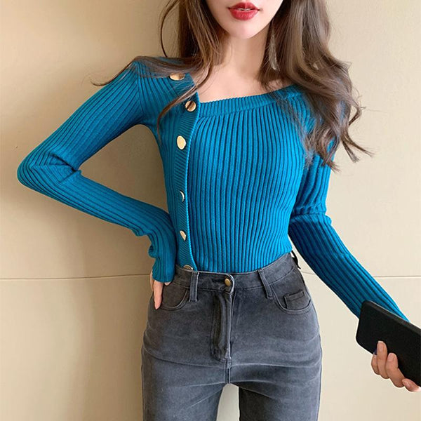 The Ribbed Off-Shoulder Knit Top