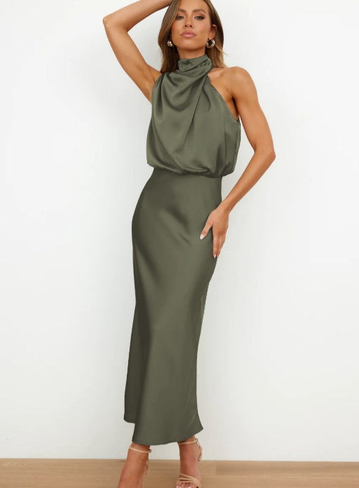 The Velvet Hour Satin High-Neck Midi – image 13