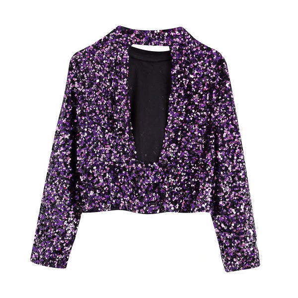 The Violet Sequin Open-Back Top