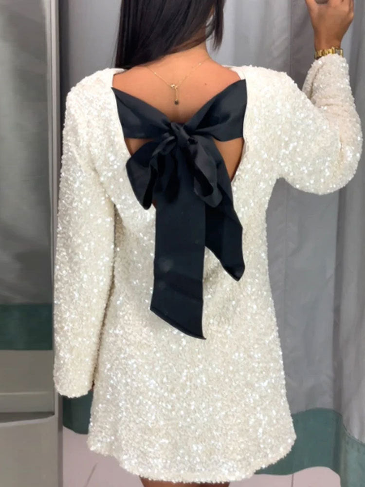 The Bow-Back Sequin Shift Mini – image 6