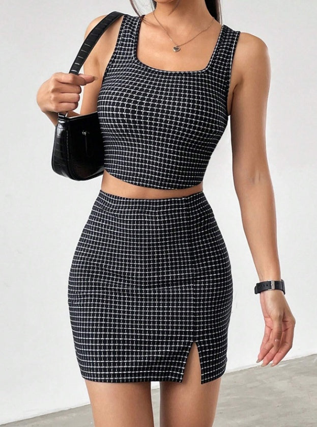 The Brunch Club Plaid Crop & Mini Set – image 6