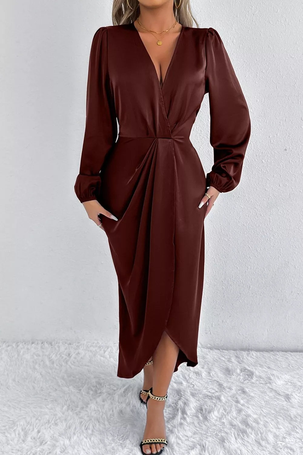 The Satin Balloon-Sleeve Midi – image 21