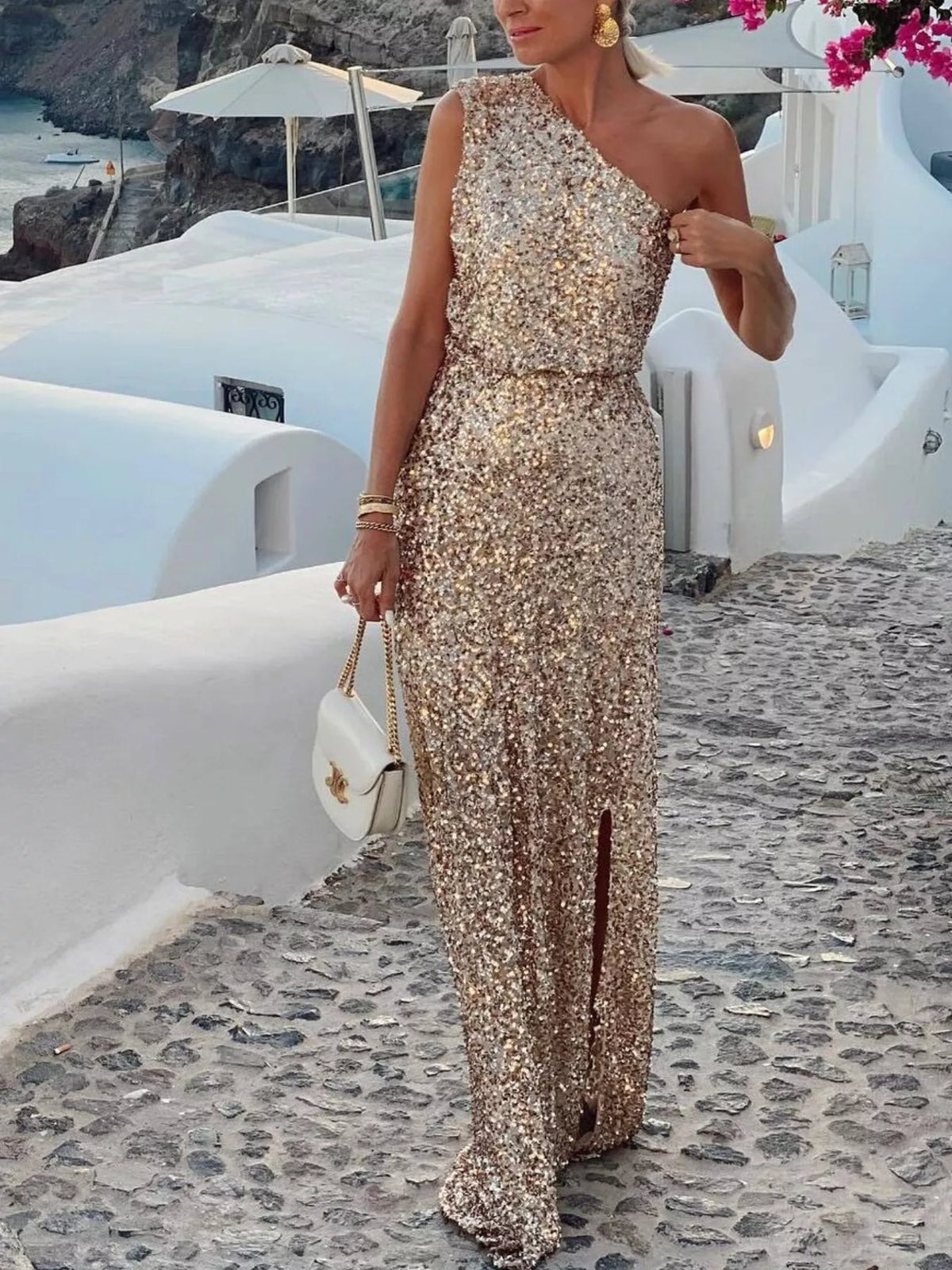 The Gilded Hour One-Shoulder Sequin Maxi – image 5