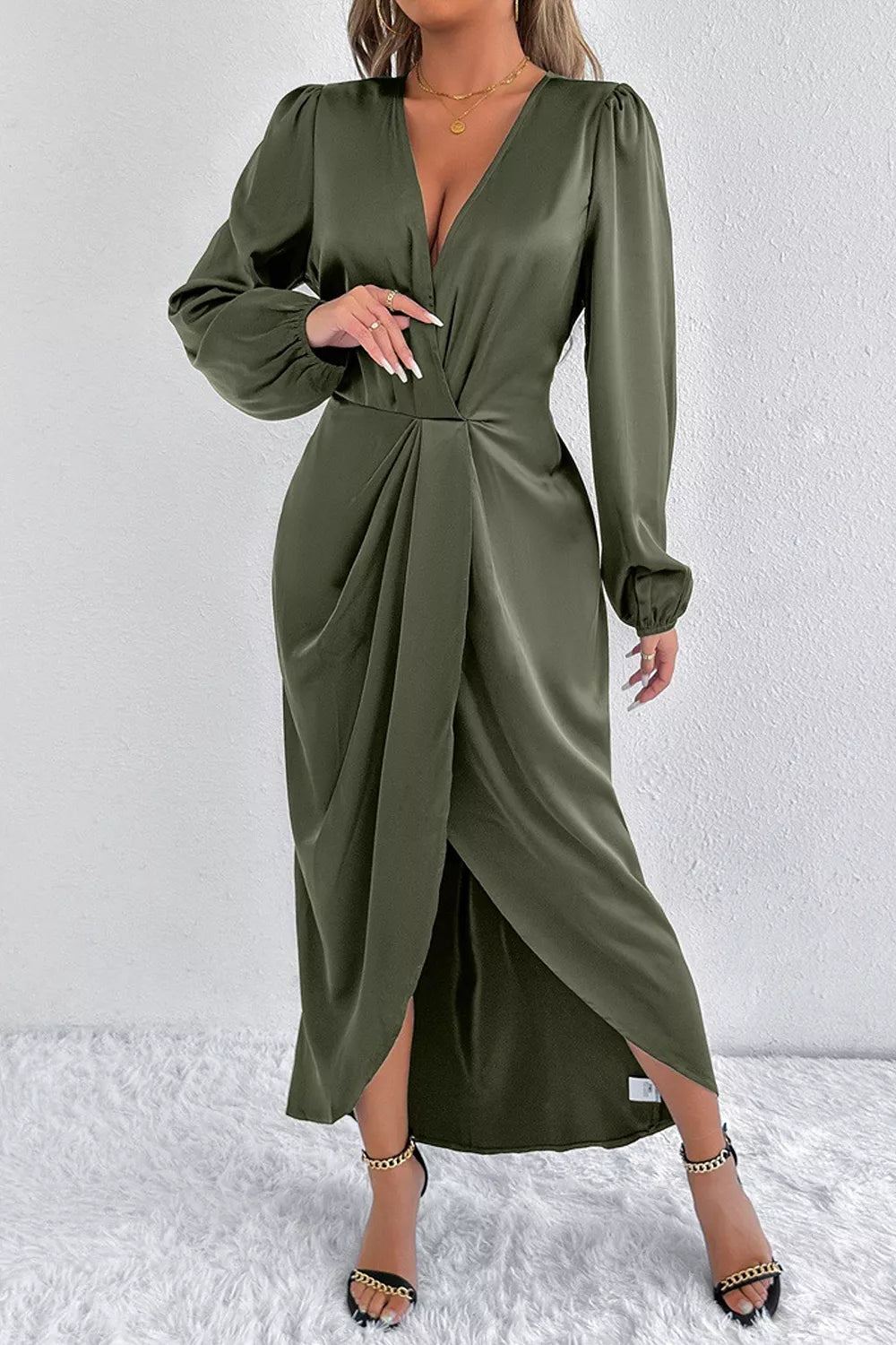The Satin Balloon-Sleeve Midi – image 2