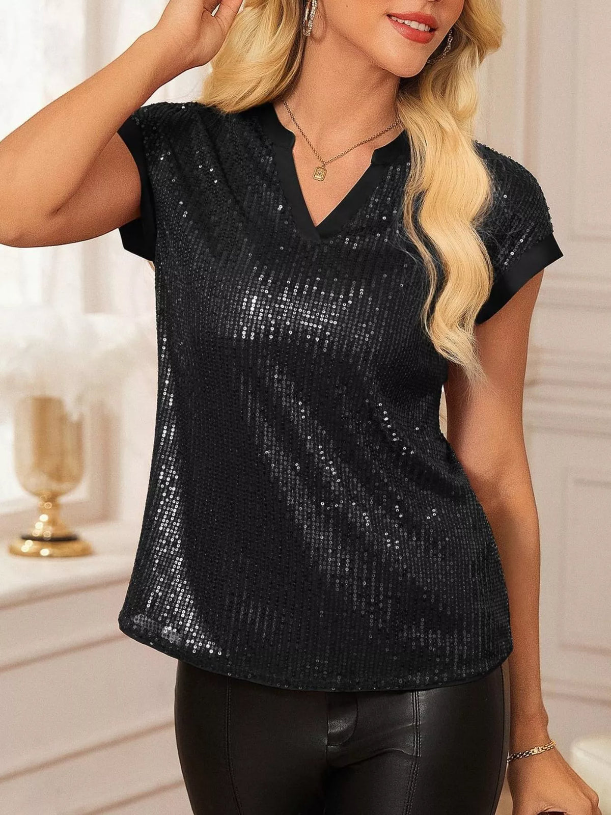 The Gilt Sequin Cap-Sleeve Top – image 15