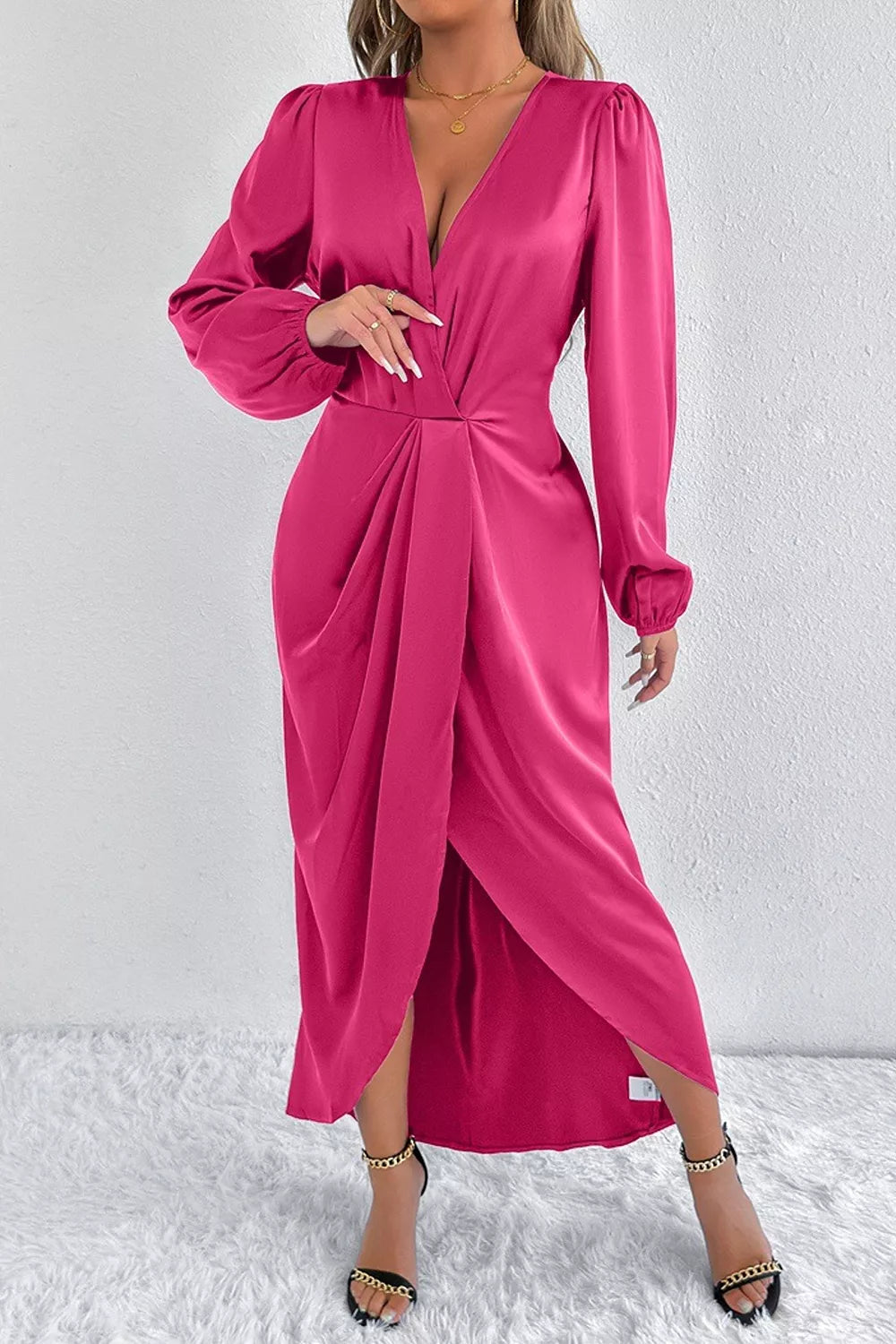 The Satin Balloon-Sleeve Midi – image 14