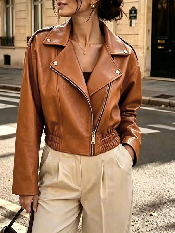 The Downtown Cropped Faux Leather Jacket