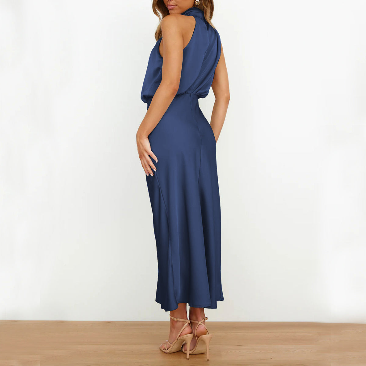 The Velvet Hour Satin High-Neck Midi – image 7