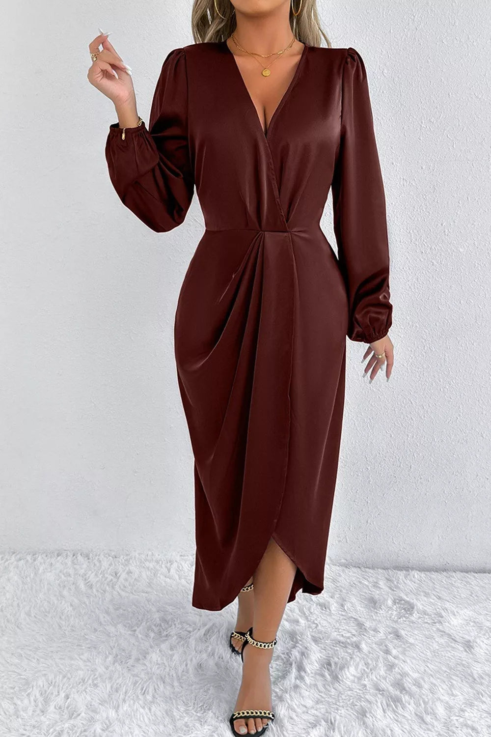 The Satin Balloon-Sleeve Midi – image 23