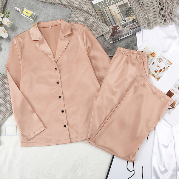 The Lapel Satin Pyjama Set