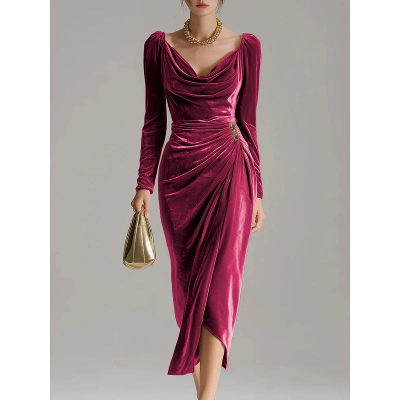 The Bordeaux Velvet Wrap Midi – image 8