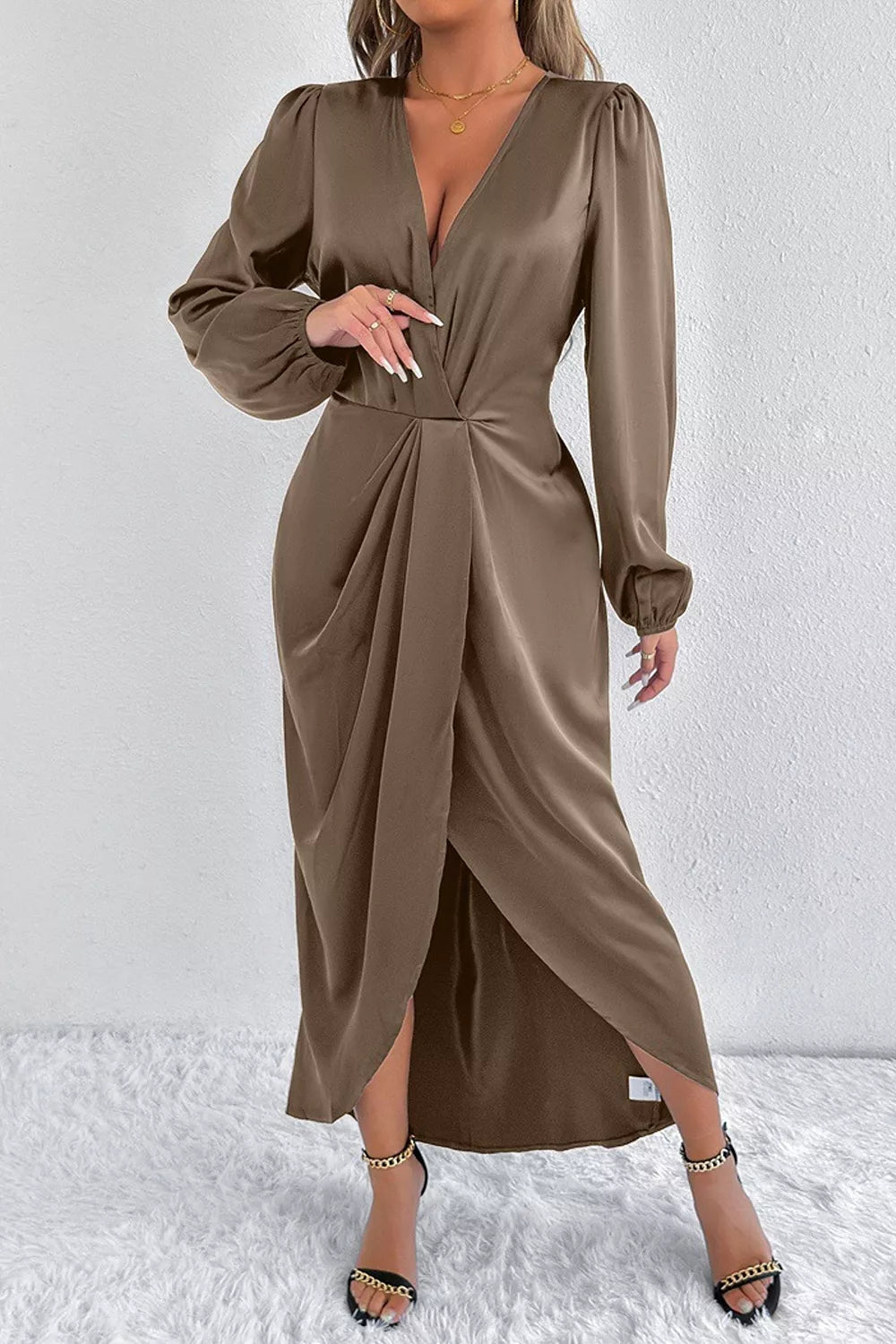 The Satin Balloon-Sleeve Midi – image 26