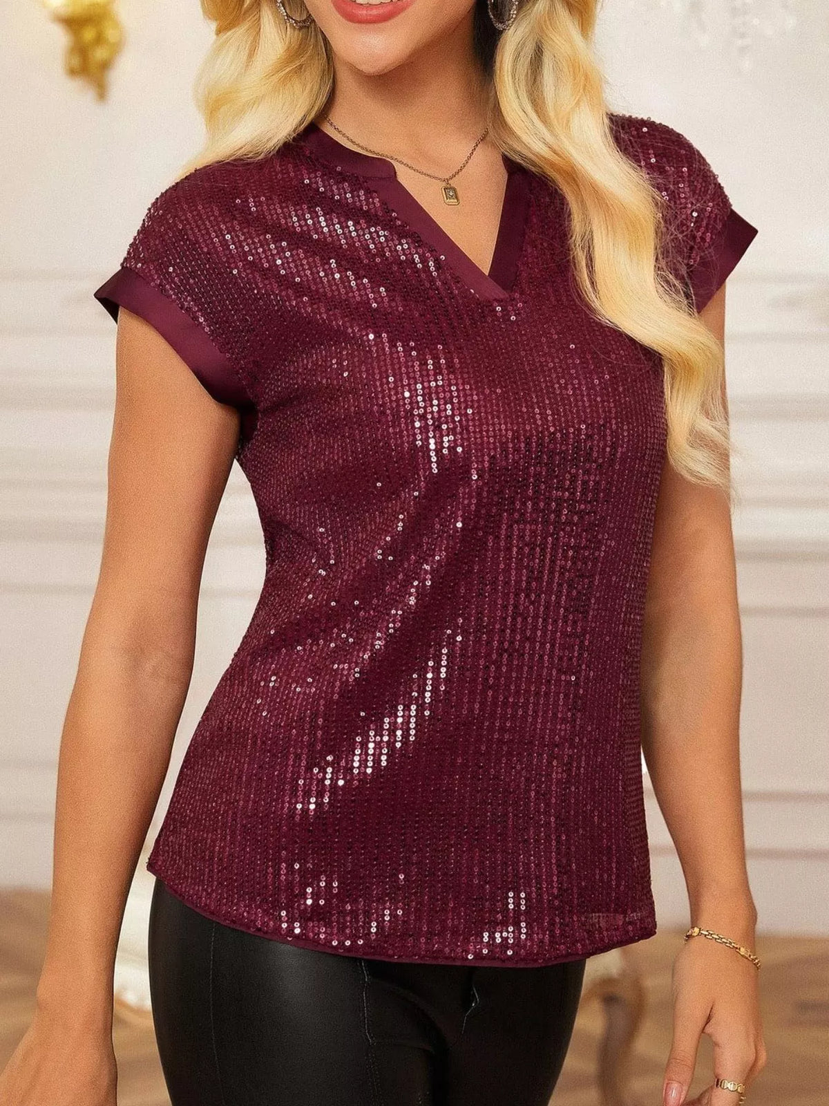 The Gilt Sequin Cap-Sleeve Top – image 20
