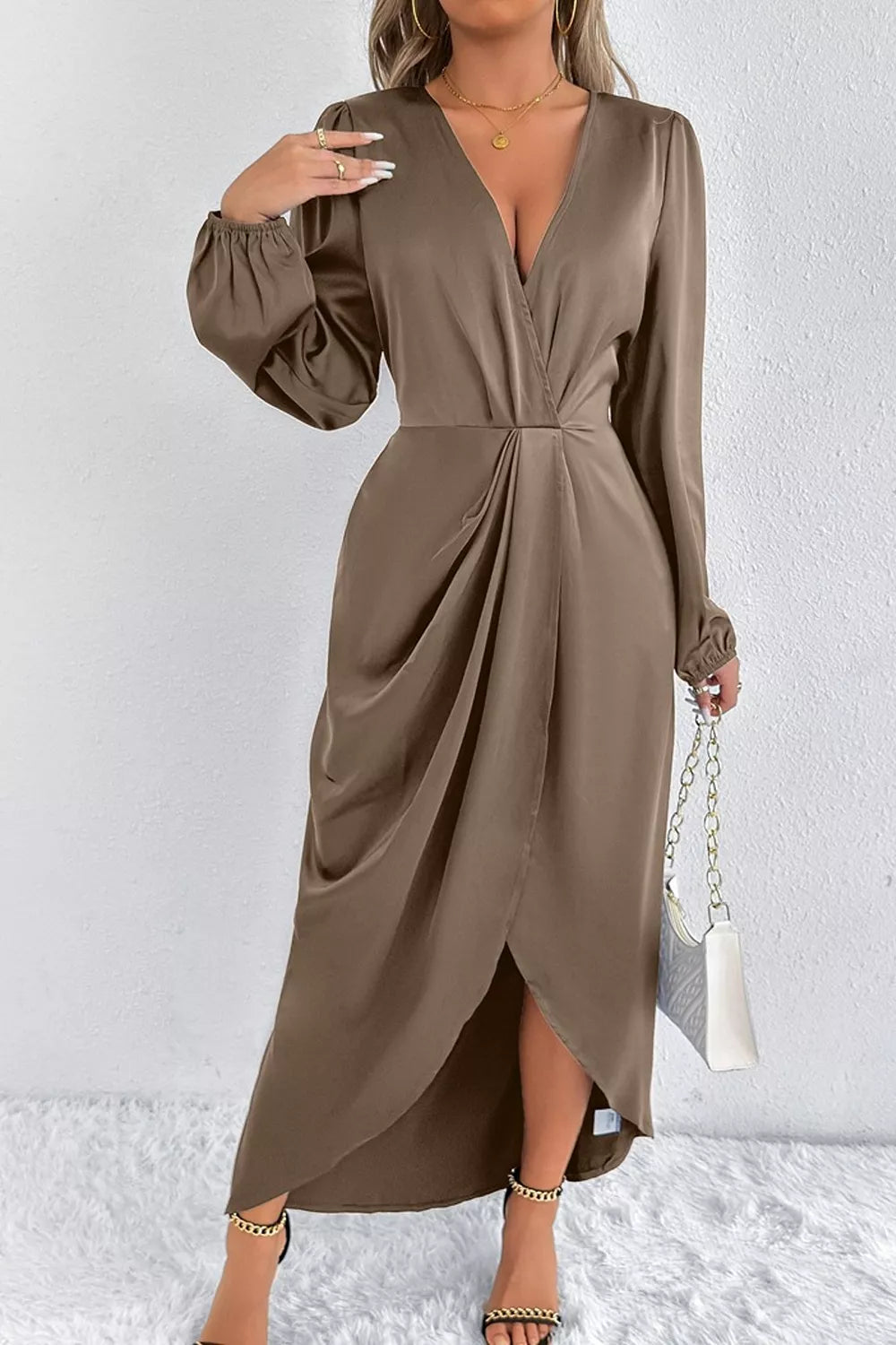 The Satin Balloon-Sleeve Midi – image 25
