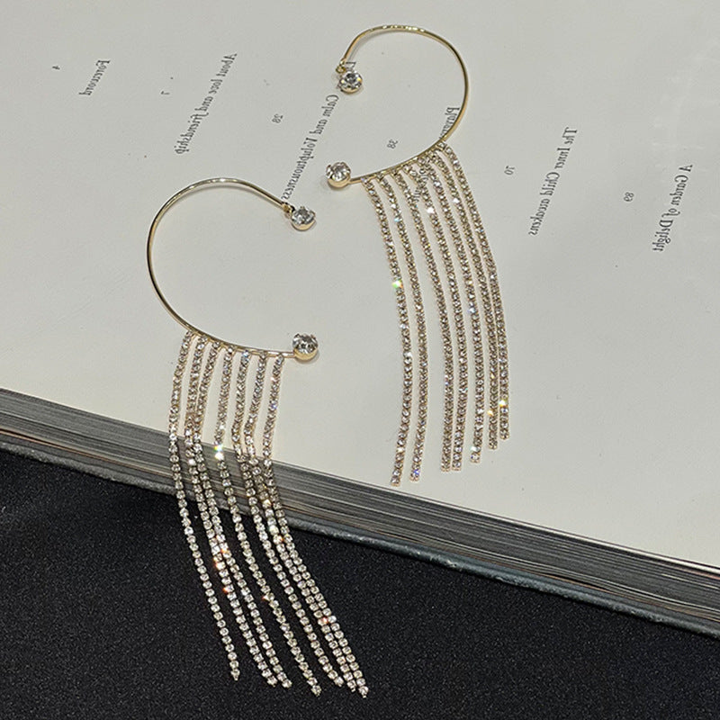 The Cascade Crystal Tassel Earrings – image 10
