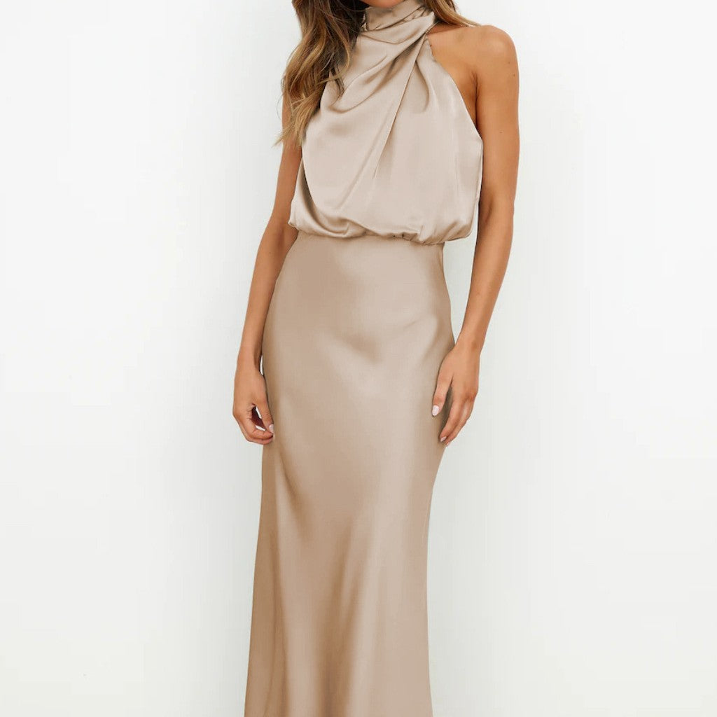 The Velvet Hour Satin High-Neck Midi – image 12