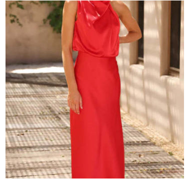 The Velvet Hour Satin High-Neck Midi – image 22