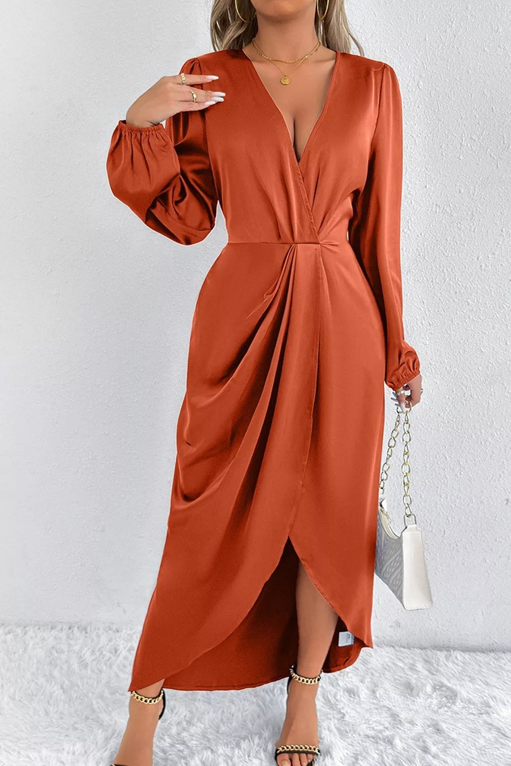 The Satin Balloon-Sleeve Midi – image 16