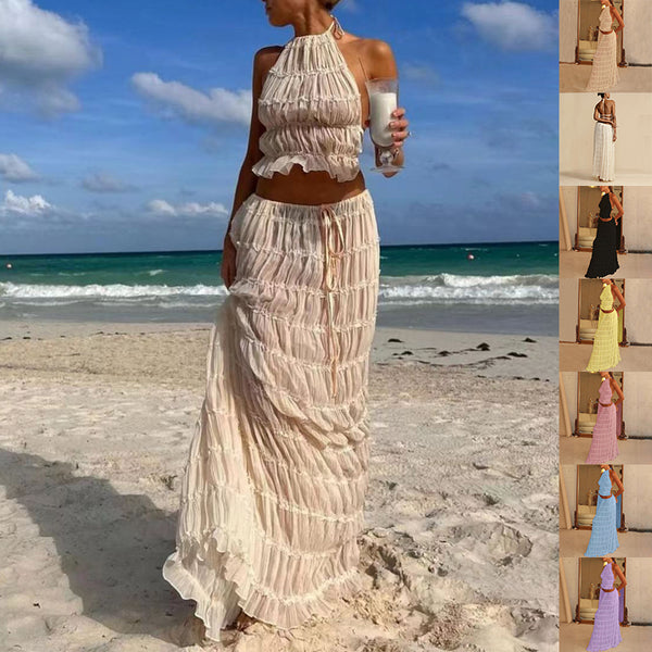 The Amalfi Pleated Halter Co-ord