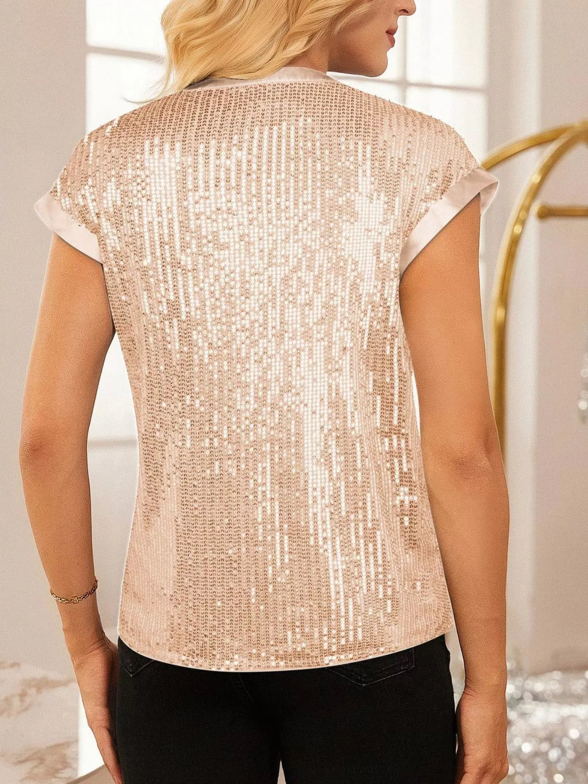 The Gilt Sequin Cap-Sleeve Top – image 11