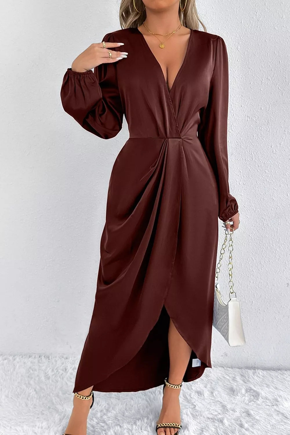 The Satin Balloon-Sleeve Midi – image 20