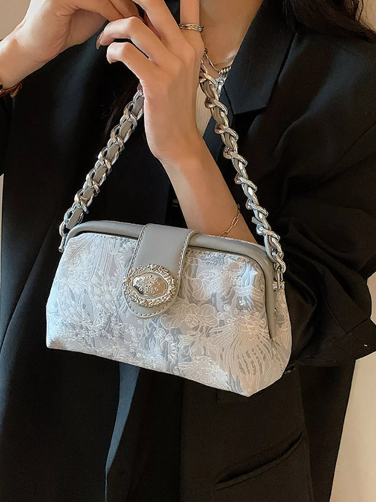 The Embroidered Chain Mini Bag – image 7