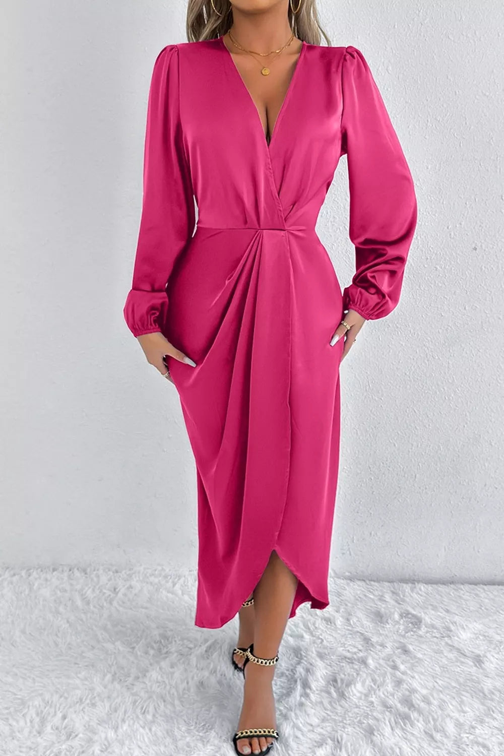 The Satin Balloon-Sleeve Midi – image 15