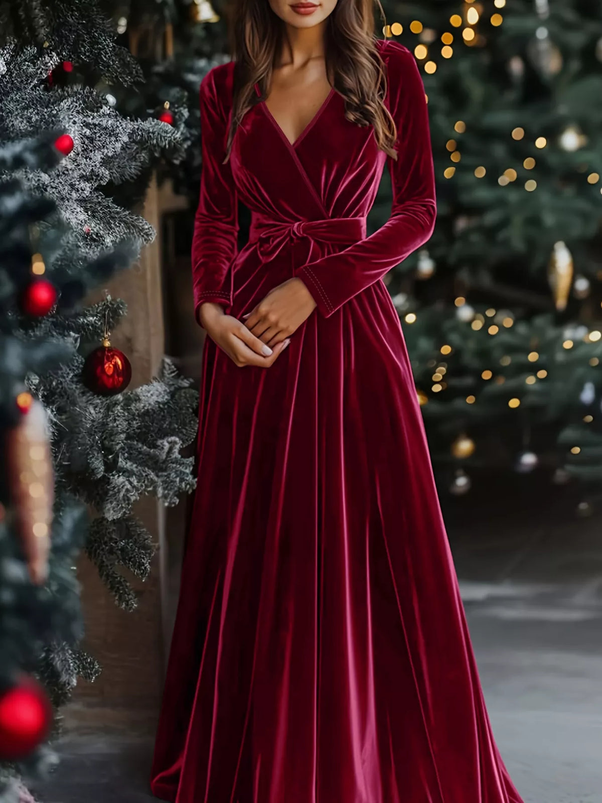 The Merlot Velvet Wrap Maxi – image 1