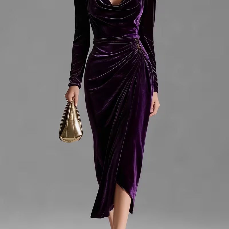 The Bordeaux Velvet Wrap Midi – image 11