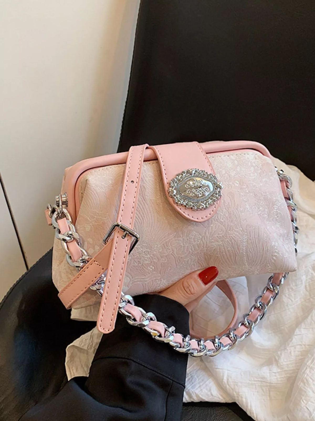 The Embroidered Chain Mini Bag – image 9