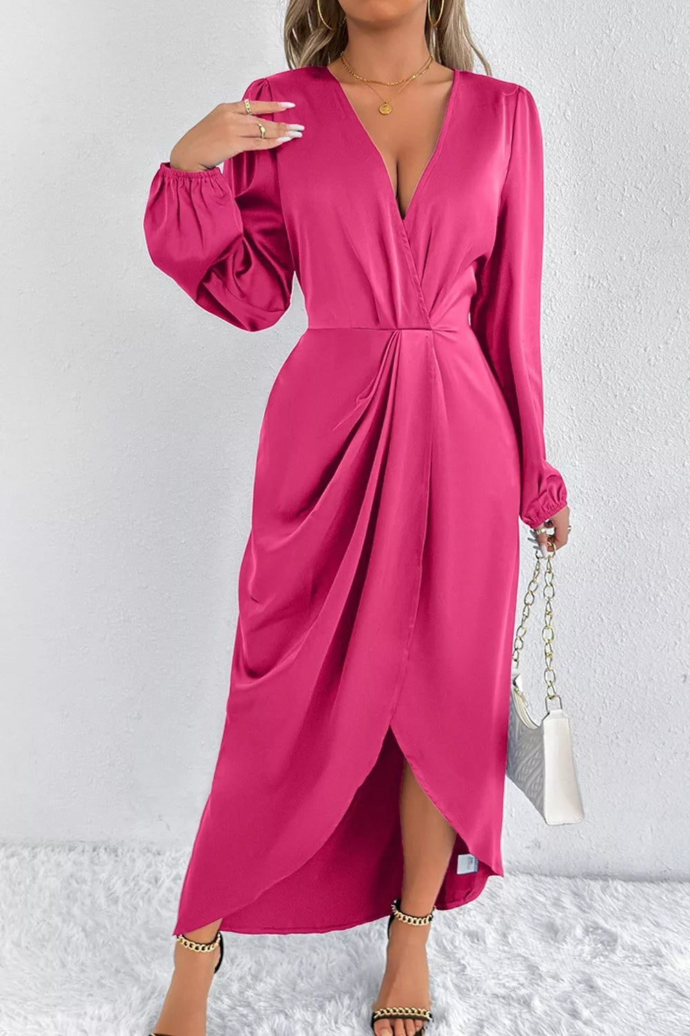 The Satin Balloon-Sleeve Midi – image 11