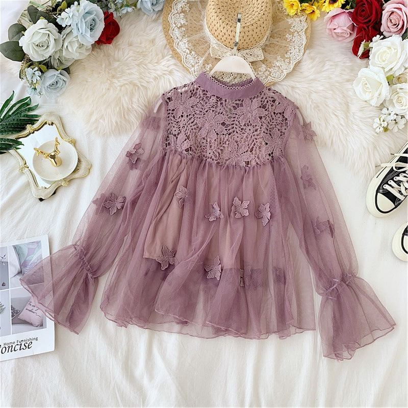 The Lumière Lace Lantern-Sleeve Top – image 13