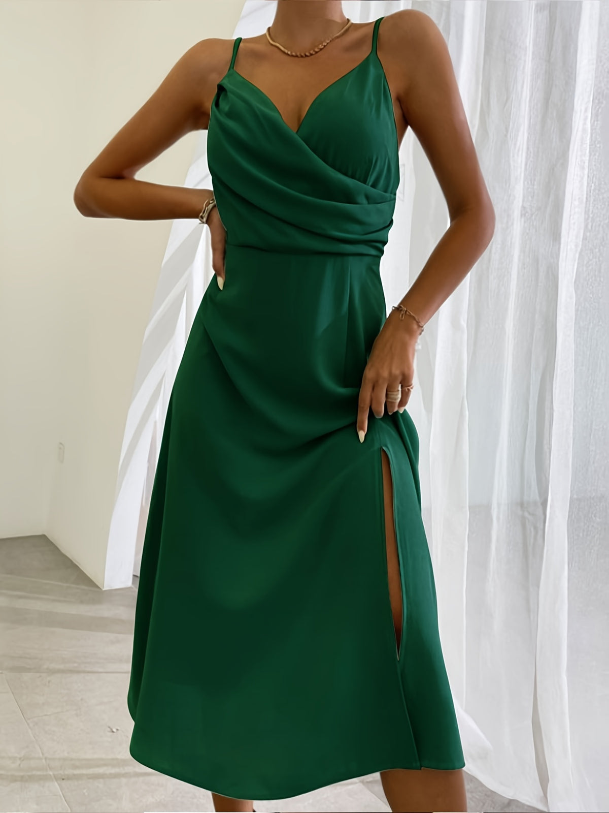 The Sage Satin Slit Slip – image 12