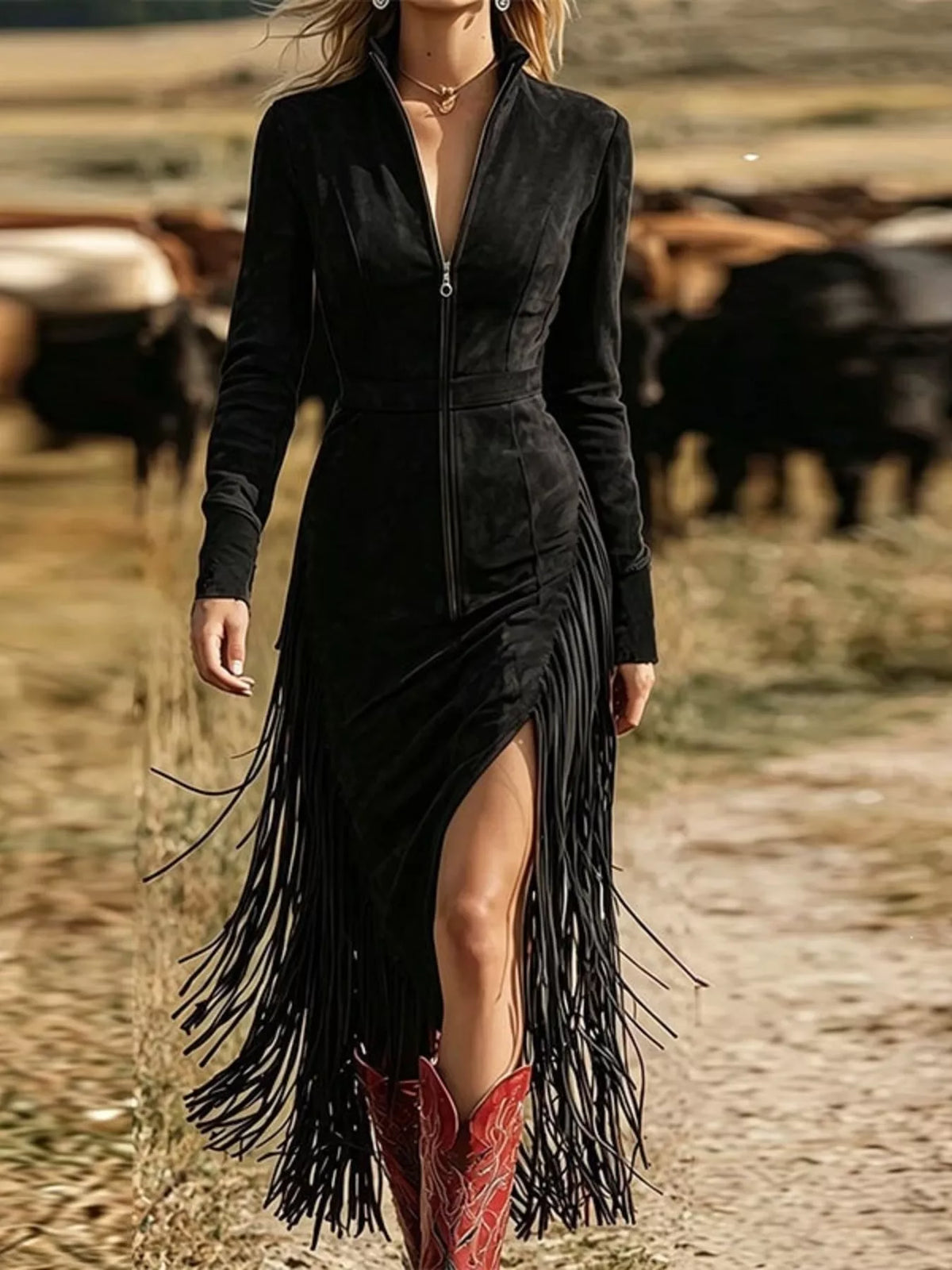 The Fringe Zip-Front Midi – image 5