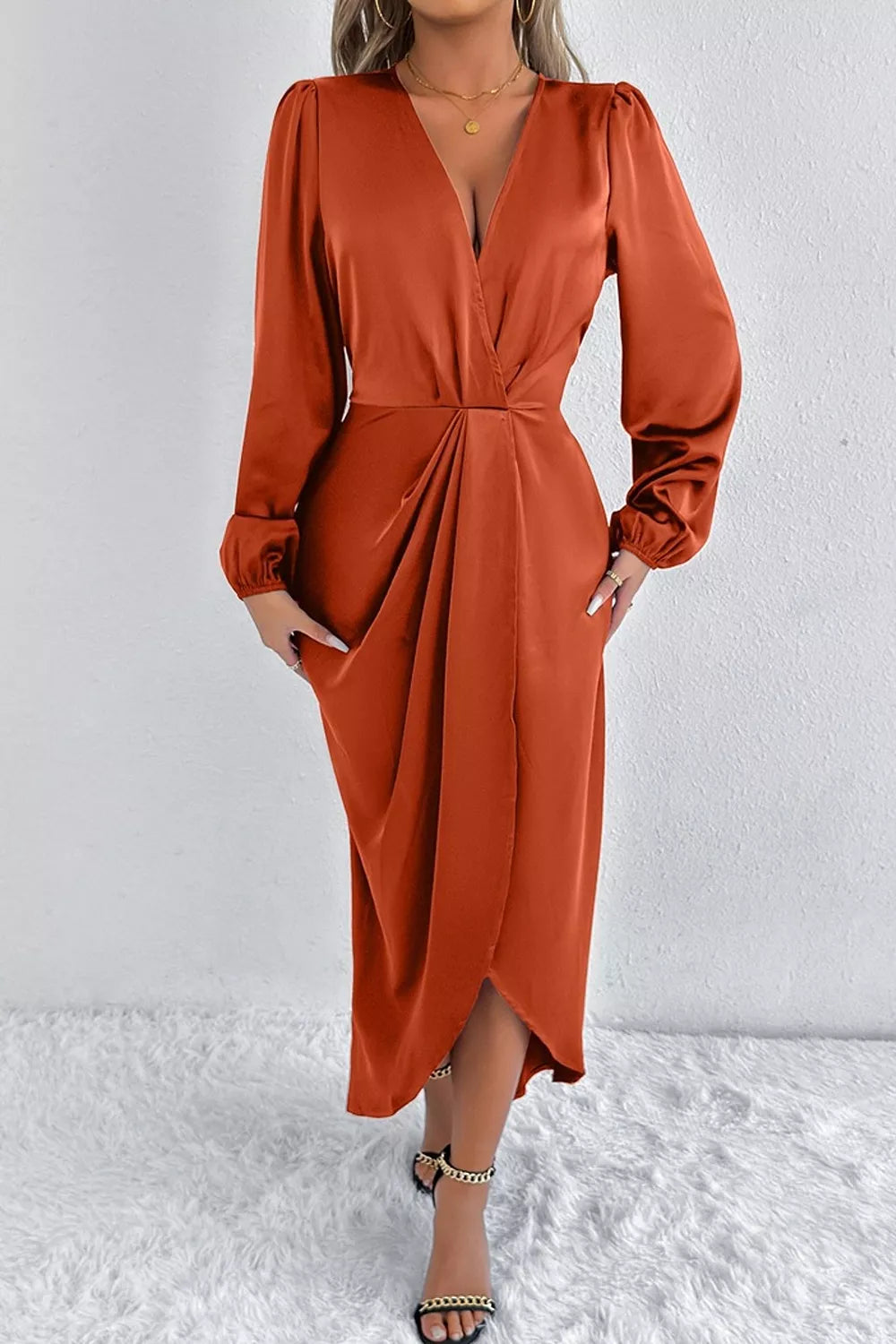 The Satin Balloon-Sleeve Midi – image 18