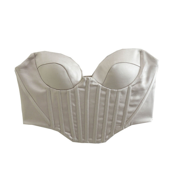 The Silver Satin Bustier