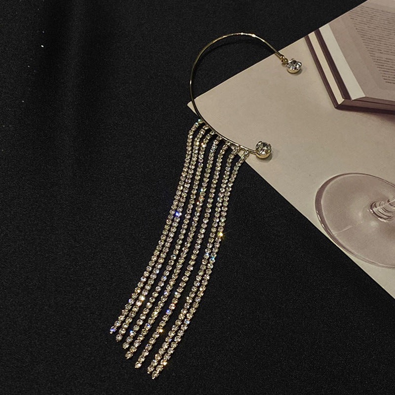 The Cascade Crystal Tassel Earrings – image 9